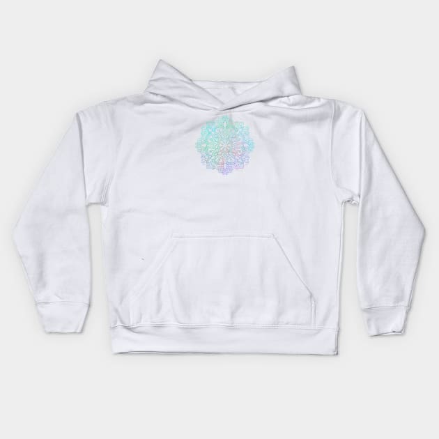 Iridescent Rainbow Mandala Kids Hoodie by NatureMagick